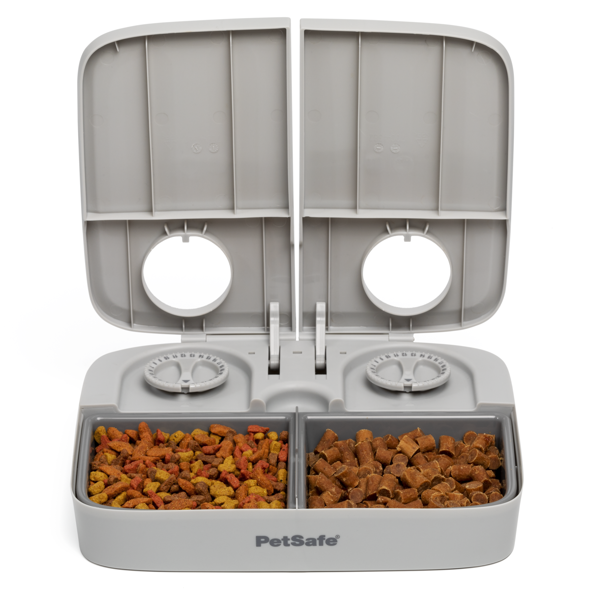 PetSafe Futterautomat für 2 Mahlzeiten – Haustiersicheres Design – Für trockenes Hunde- und Katzenfutter